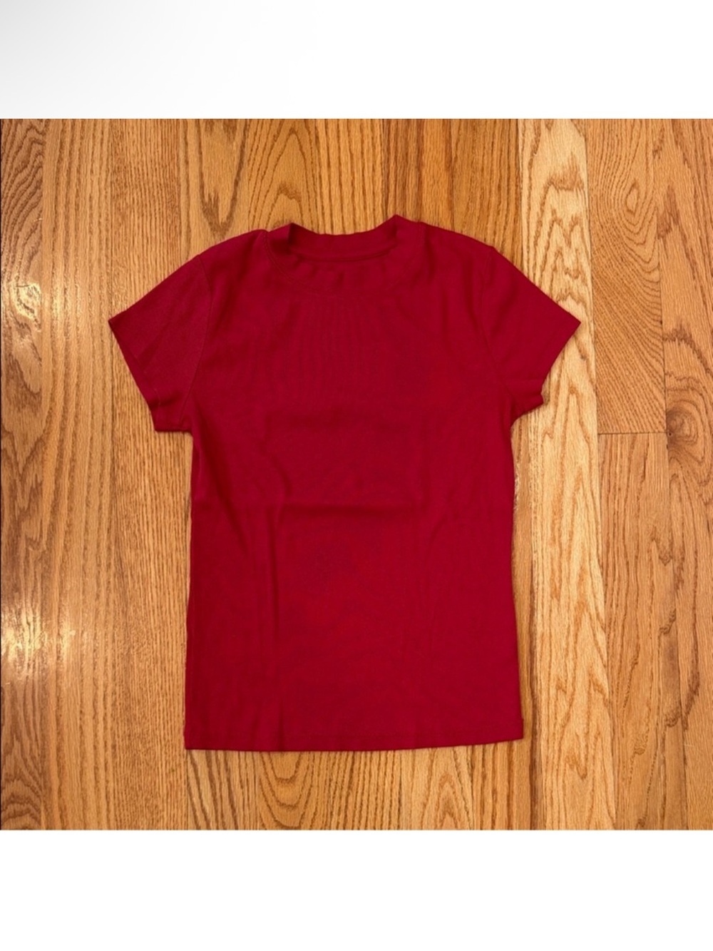 NWOT A New Day Ribbed Short Sleeve Tee- Red, Size Medium